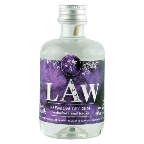 Bild von LAW Premium Dry Gin (0,044 L) in der Mini-Flasche