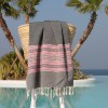 Bild von Strandtuch "Cala de Boix" (100 x 210 cm) - Grey/Pink